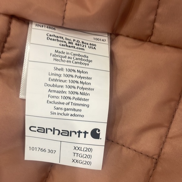 Carhartt 101766 - Women's Elmira Jacket - Quilt Lined Size XXL - Picture 13 of 16